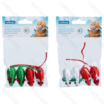 Cat toys Toy mouse L5CM Green&Red Red&White 2 colors mixed 4pcs