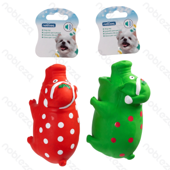 Squeaky rubber toy Pig Christmas style Small L16*W7.5*H9.5CM Green Red