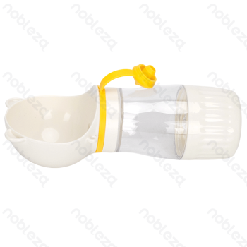 Water and food cup With carrying rope Food capacity 180ml Water capacity 236ml D7.2*H22.5cm White Grey