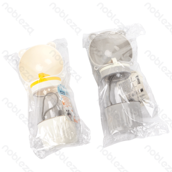 Water and food cup With carrying rope Food capacity 180ml Water capacity 236ml D7.2*H22.5cm White Grey