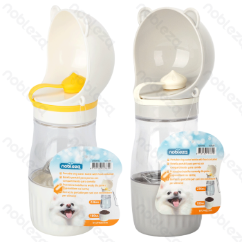 Water and food cup With carrying rope Food capacity 180ml Water capacity 236ml D7.2*H22.5cm White Grey