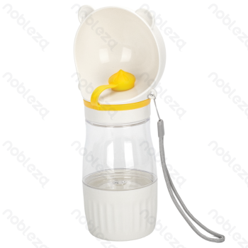 Water and food cup With carrying rope Food capacity 180ml Water capacity 236ml D7.2*H22.5cm White Grey