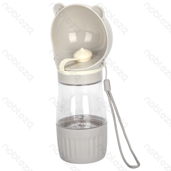 Water and food cup With carrying rope Food capacity 180ml Water capacity 236ml D7.2*H22.5cm White Grey