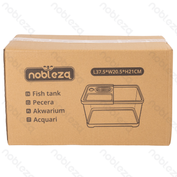 Plastic fish tank Square Middle size L37.5*W20.5*H21CM Transparent&Black