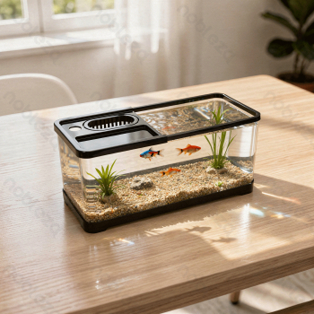 Plastic fish tank Square Large L47.5*W20.5*H21CM Transparent&Black