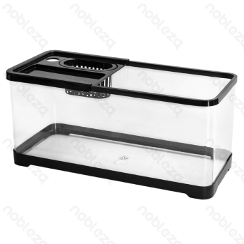 Plastic fish tank Square Large L47.5*W20.5*H21CM Transparent&Black
