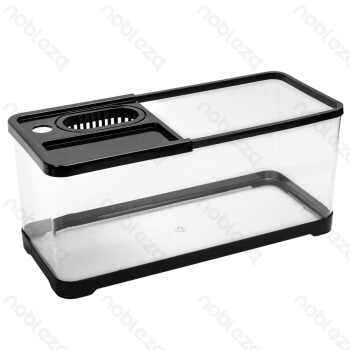 Plastic fish tank Square Large L47.5*W20.5*H21CM Transparent&Black