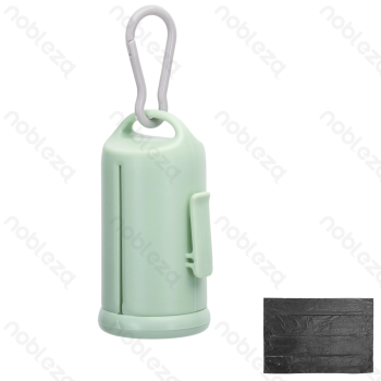 Waste bag dispenser L8.5*W4.8cm Green With 1 roll of waste bags