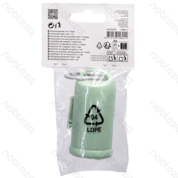 Waste bag dispenser L8.5*W4.8cm Green With 1 roll of waste bags
