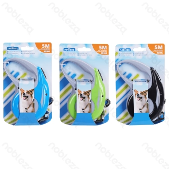 Flowing light automatic retractable leash 5m Webbing L500W1.0cm Product L18*W10.7*H3.5cm Black Blue Green