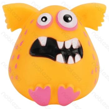 Squeaky rubber toy Big mouth monster L8.7*W7.2*H7.5CM Orange