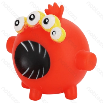 Squeaky rubber toy Four-eyed monster L10*W6.5*H8.7CM Red