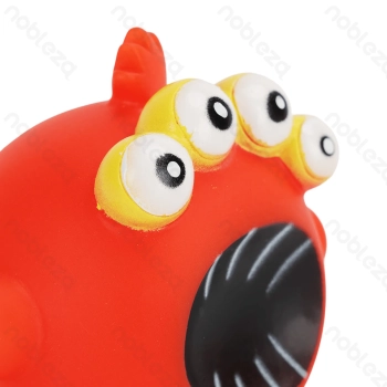 Squeaky rubber toy Four-eyed monster L10*W6.5*H8.7CM Red