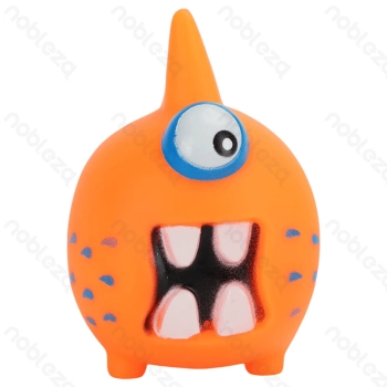 Squeaky rubber toy One-eyed monster L10*W6.5*H9.5CM Orange
