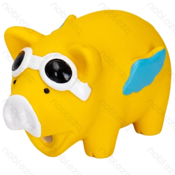 Squeaky rubber toy Glasses pig L11.7*W7*H7.2CM Blue Pink Yellow
