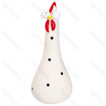 Squeaky rubber toy Spotted chicken L8*W8*H19CM White Blue Yellow
