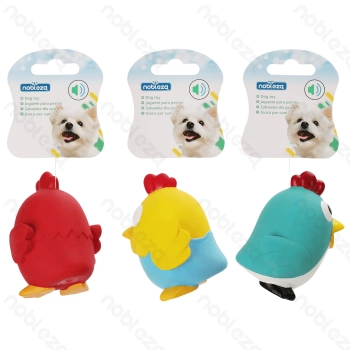 Squeaky rubber toy Bird L6.5*W6.5*H9.3CM Blue&White Yellow&Blue Red