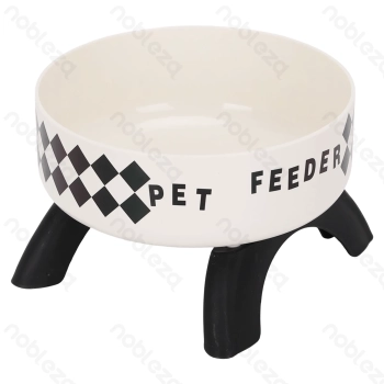 Nobleza Cat elevated bowl Printed style D14*H8.7cm 300ml White&Black