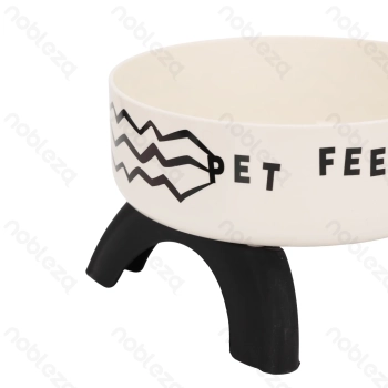 Nobleza Cat elevated bowl Printed style D14*H8.7cm 300ml White&Black
