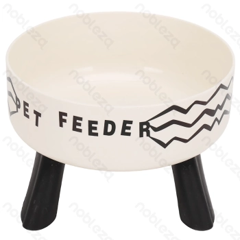 Nobleza Cat elevated bowl Printed style D14*H8.7cm 300ml White&Black