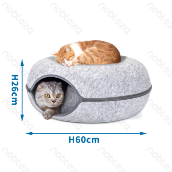 Donut-shaped cat tunnel house L60*W26cm Grey