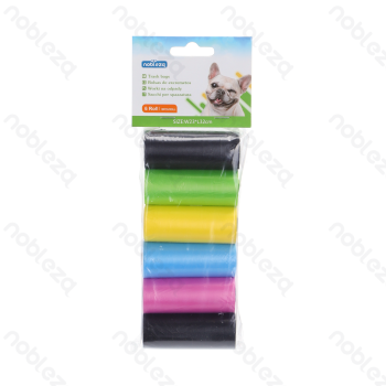 Waste bags W23*L32cm 0.8 mil Blue&Pink&Yellow&Green&Black 6pcs VDE