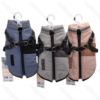 Reflective harness water-resistant cotton clothes M-30cm Grey Blue Pink