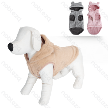 3D ear hooded vest XXL-45cm Pink Grey Khaki