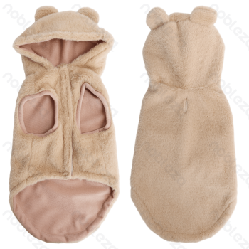 3D ear hooded vest XXL-45cm Pink Grey Khaki