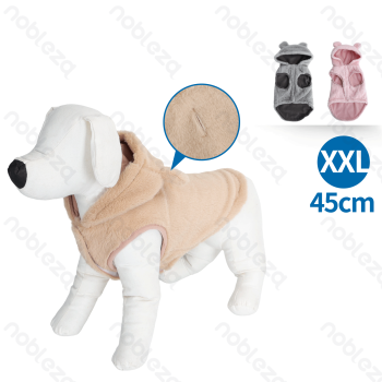 3D ear hooded vest XXL-45cm Pink Grey Khaki