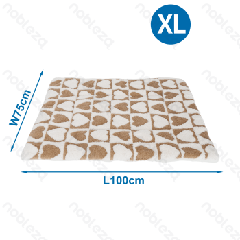 Heart jacquard flannel mat L100*W75cm Coffee white