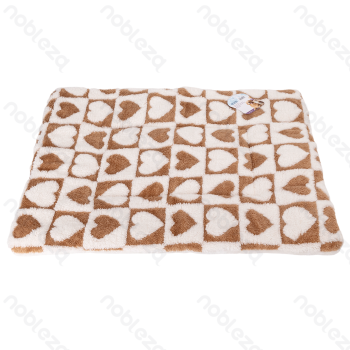 Heart jacquard flannel mat L70*W55cm Coffee white