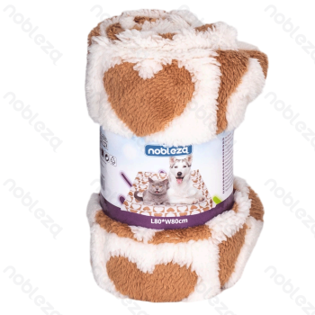 Heart jacquard flannel double-sided blanket L80*W80cm Coffee white
