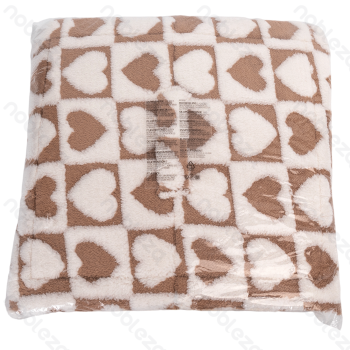 Printed fleece heart jacquard pet house M L48*W45*H39CM Coffee white