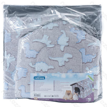 Printed fleece dinosaur jacquard pet house M L48*W45*H39CM Grey
