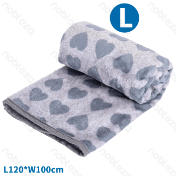 Heart pattern flannel blanket L120*W100cm Grey