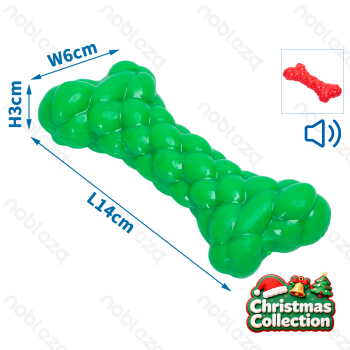 Squeaky toy TPR Bone style L14*W6*H3CM Red Green