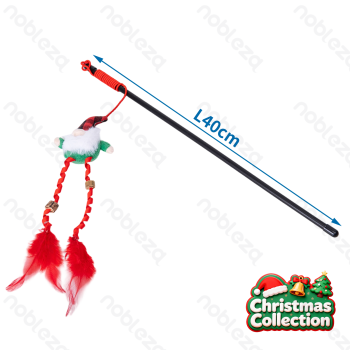 Cat teaser Santa Claus L40CM Red&Green&White