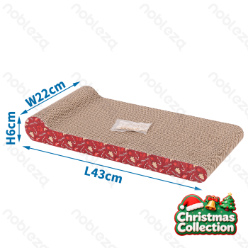 Christmas cat scratching board L43cm*W22cm*H6cm Red&Brown