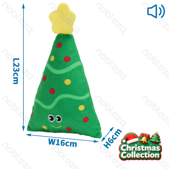 Sounding plush toy Christmas tree L23*W16*H6CM Green