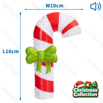 Squeaky rubber toy Cane L16*W10CM Red&White