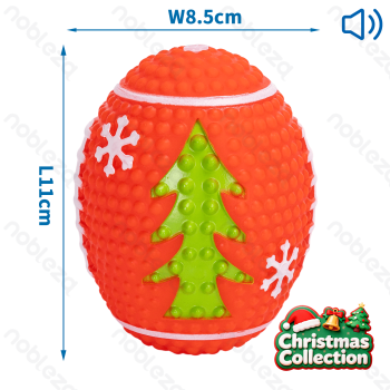 Squeaky rubber toy Rugby ball L11*W8.5CM Red
