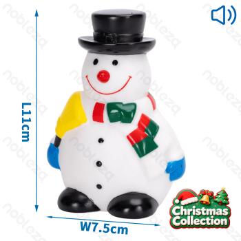 Squeaky rubber toy Christmas snowman L11*W7.5CM White