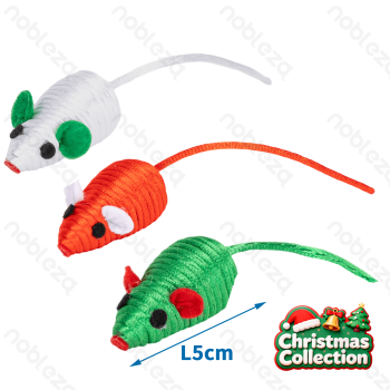 Cat toys Toy mouse L5CM Green&Red Red&White 2 colors mixed 4pcs