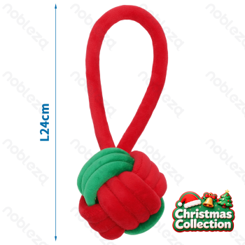 Rope toy Pull toy with single ball L24CM Red&Green