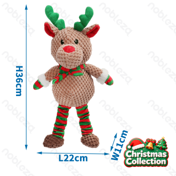 Plush toy Deer L22*W11*H36CM Brown&Red
