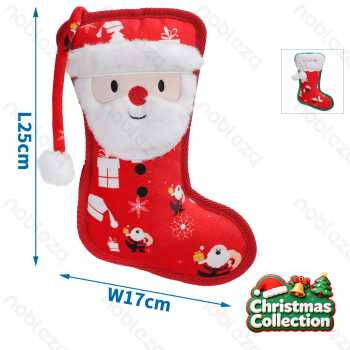 Plush toy Christmas shoe L25*W17*H5CM Red&White