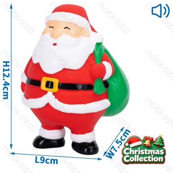 Squeaky rubber toy Santa Claus L9*W7.5*H12.4CM Red&White