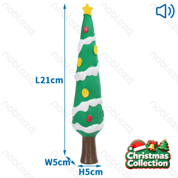 Squeaky rubber toy Christmas tree L21*W5*H5CM Green&White