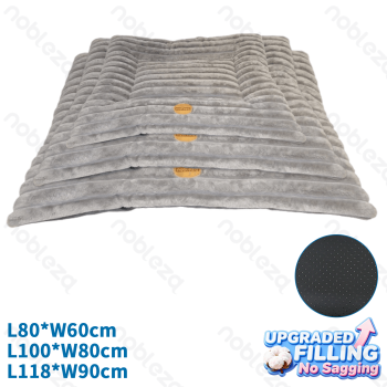 Textured rabbit fur mat three-piece set L80*W60cm L100*W80cm L118*W90cm Grey